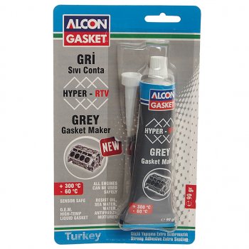 204 р. Герметик прокладка серый термостойкий 90мл ALCON ALCON m-3308 ALCON m-3308  с доставкой в г. Пермь. Увеличить фотографию 1
