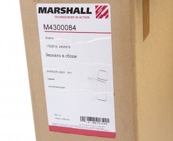 22 999 р. Зеркало боковое SCANIA 4 series правое (длинный кронштейн) MARSHALL MARSHALL m4300084  с доставкой в г. Пермь. Увеличить фотографию 4
