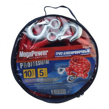 589 р. Трос буксировочный 10т 5м альпийский шнур (крюк-крюк) MEGAPOWER MEGAPOWER-AUTOMOTIVE m-75105b  с доставкой в г. Пермь. Увеличить фотографию 2