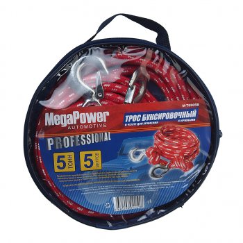 439 р. Трос буксировочный 5т 5м альпийский шнур (крюк-крюк) MEGAPOWER MEGAPOWER-AUTOMOTIVE m-75505b  с доставкой в г. Пермь. Увеличить фотографию 2