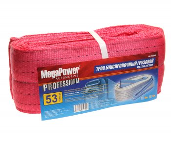 3 499 р. Трос буксировочный 53т 6м-150мм ленточный (петля-петля) MEGAPOWER MEGAPOWER-AUTOMOTIVE m-75653  с доставкой в г. Пермь. Увеличить фотографию 1