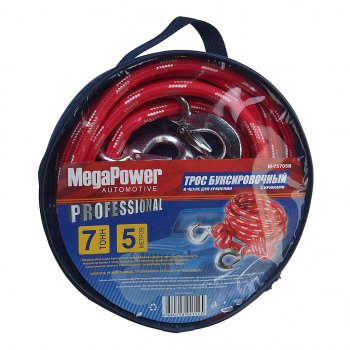 499 р. Трос буксировочный 7т 5м альпийский шнур (крюк-крюк) MEGAPOWER MEGAPOWER-AUTOMOTIVE m-75705b  с доставкой в г. Пермь. Увеличить фотографию 2