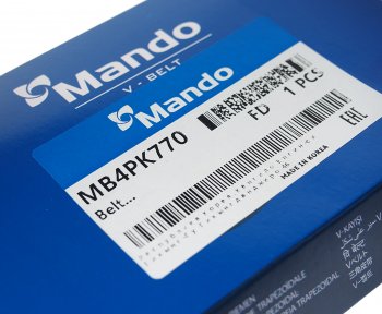 128 р. Ремень приводной поликлиновой 4PK770 MANDO MANDO mb4pk770 MANDO mb4pk770  с доставкой в г. Пермь. Увеличить фотографию 2