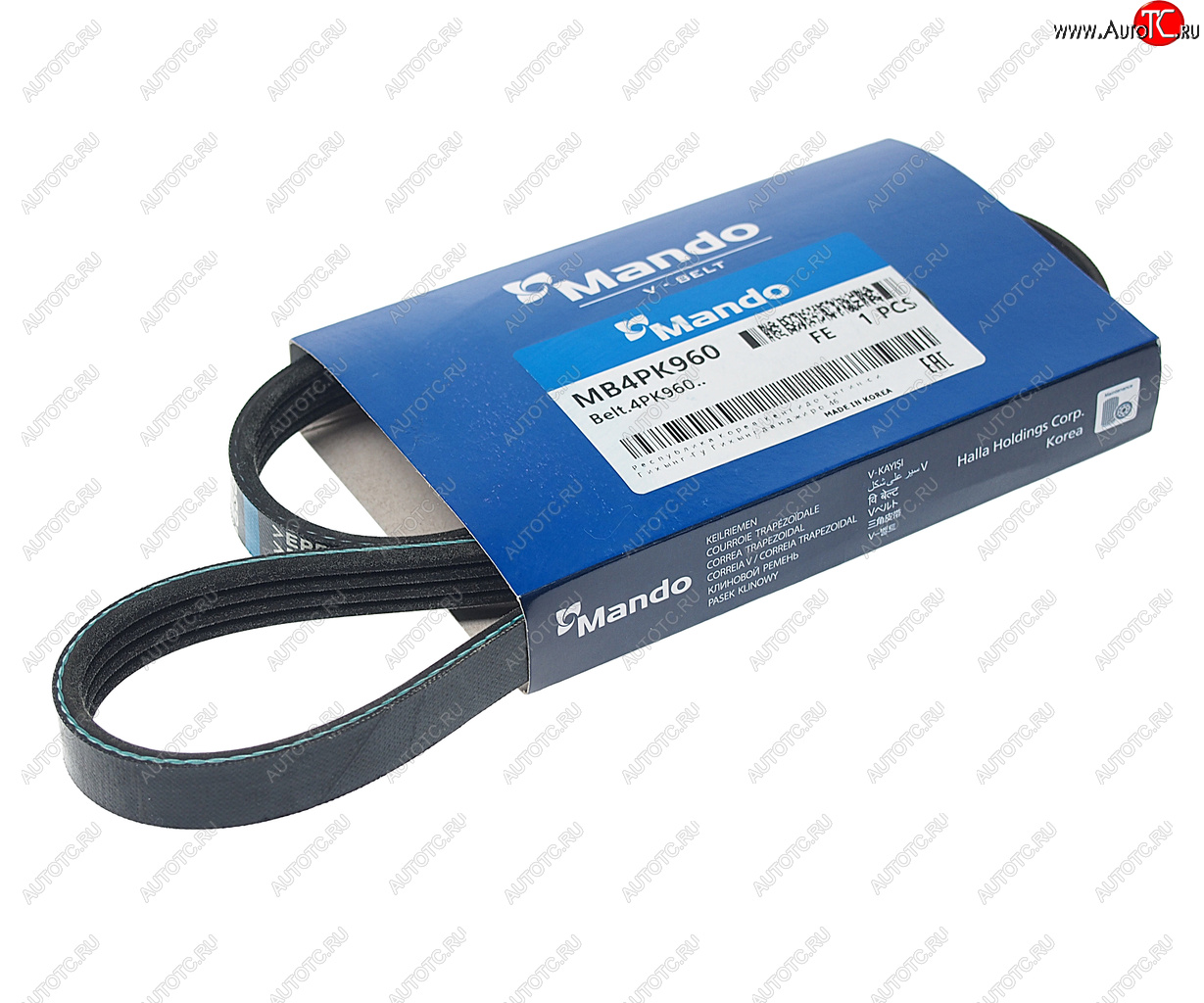 299 р. Ремень приводной поликлиновой 4PK960 HYUNDAI Sonata (94-) (1.8/2.0) кондиционера MANDO MANDO mb4pk960 MANDO mb4pk960  с доставкой в г. Пермь