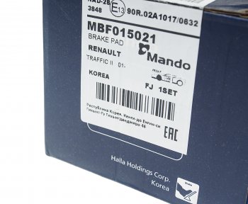 3 189 р. Колодки тормозные передние (4шт.) MANDO Opel Vivaro C (2019-2025)  с доставкой в г. Пермь. Увеличить фотографию 5