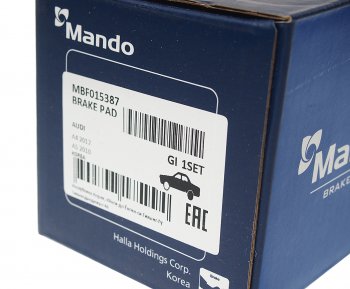 1 899 р. Колодки тормозные AUDI A6 (15-) задние (4шт.) MANDO MANDO mbf015387  с доставкой в г. Пермь. Увеличить фотографию 3