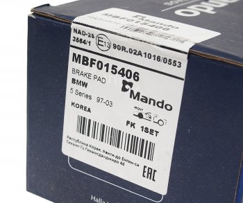 3 479 р. Колодки тормозные BMW 5 (E39) (2.02.33.5) передние (4шт.) MANDO MANDO mbf015406  с доставкой в г. Пермь. Увеличить фотографию 3