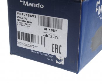 2 599 р. Колодки тормозные MERCEDES E (W124,W210) передние (4шт.) MANDO MANDO mbf015653  с доставкой в г. Пермь. Увеличить фотографию 3