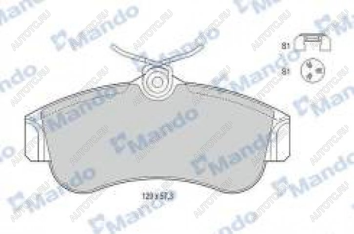 1 499 р. Колодки тормозные передние с АБС (4шт.) MANDO Nissan Almera N16 седан дорестайлинг (2000-2003)  с доставкой в г. Пермь