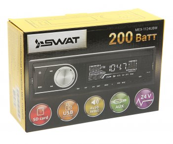 2 499 р. Магнитола автомобильная 1DIN 24V SWAT SWAT mex-1124ubw 24v  с доставкой в г. Пермь. Увеличить фотографию 4