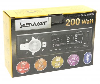 2 099 р. Магнитола автомобильная 1DIN 24V SWAT SWAT mex-1224ubw 24v  с доставкой в г. Пермь. Увеличить фотографию 4