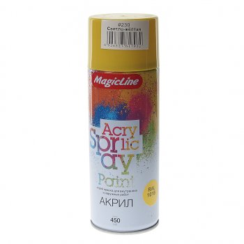 299 р. Краска светло-желтая аэрозоль 400мл MAGICLINE MAGICLINE mg-230  с доставкой в г. Пермь. Увеличить фотографию 1