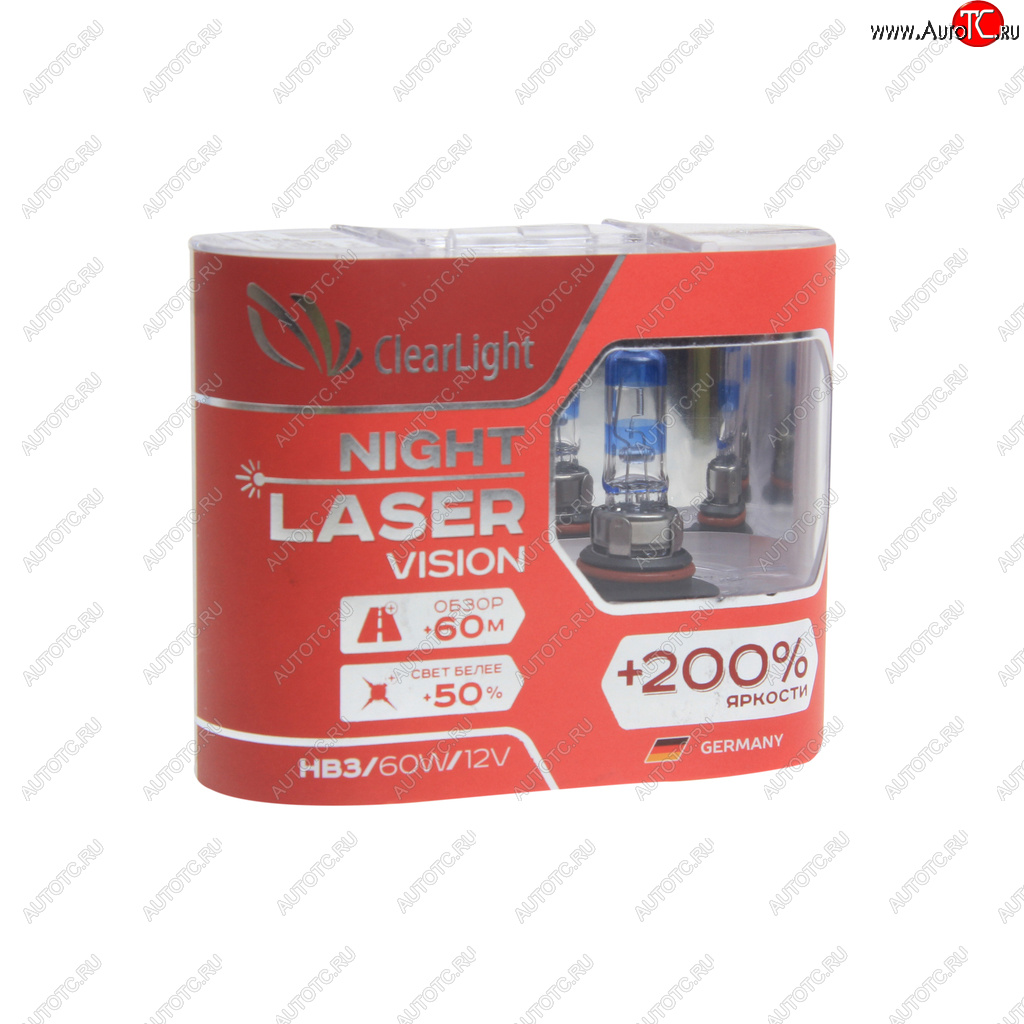 1 089 р. Лампа 12V HB3 65W +200% бокс (2шт.) Night Laser Vision CLEARLIGHT CLEARLIGHT ml9005nlv200  с доставкой в г. Пермь