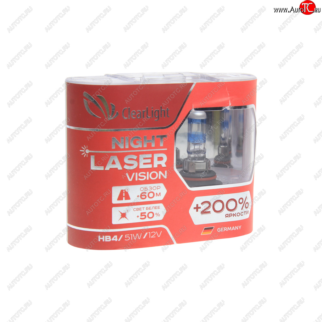 1 099 р. Лампа 12V HB4 55W +200% бокс (2шт.) Night Laser Vision CLEARLIGHT CLEARLIGHT ml9006nlv200  с доставкой в г. Пермь