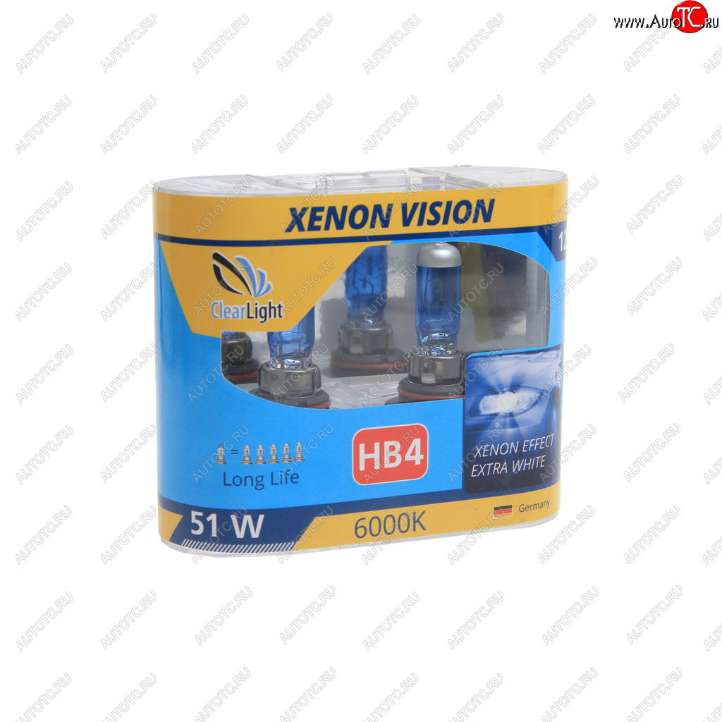 739 р. Лампа 12V HB4 55W P22d бокс (2шт.) Xenon Vision CLEARLIGHT CLEARLIGHT ml9006xv  с доставкой в г. Пермь
