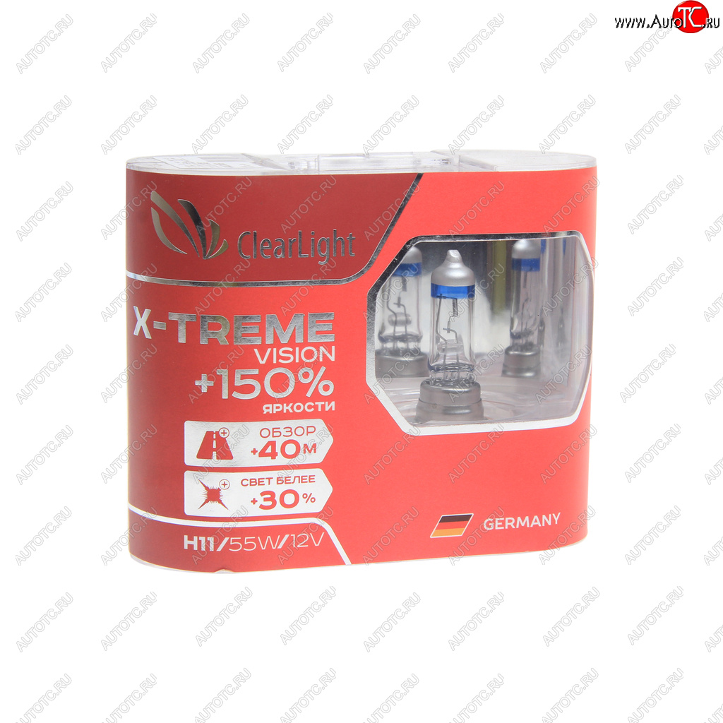 929 р. Лампа 12V H11 55W +150% бокс (2шт.) X-treme Vision CLEARLIGHT CLEARLIGHT mlh11xtv150  с доставкой в г. Пермь