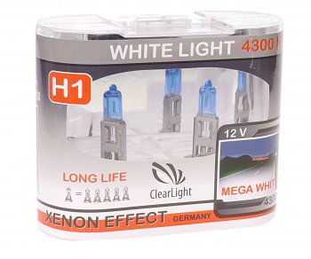 469 р. Лампа 12V H1 55W P14.5s бокс (2шт.) White Light CLEARLIGHT CLEARLIGHT mlh1wl  с доставкой в г. Пермь. Увеличить фотографию 1