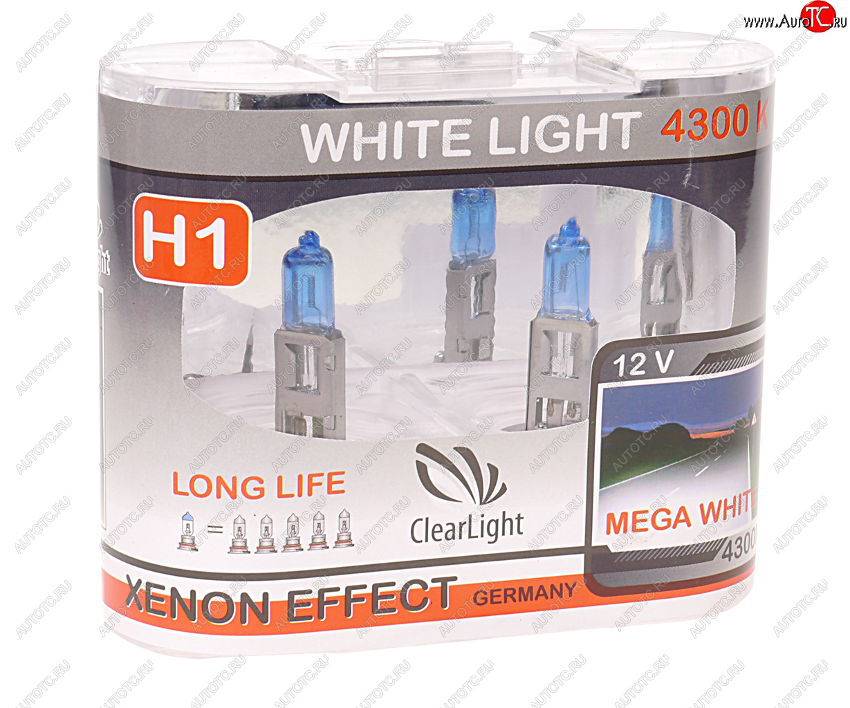 469 р. Лампа 12V H1 55W P14.5s бокс (2шт.) White Light CLEARLIGHT CLEARLIGHT mlh1wl  с доставкой в г. Пермь