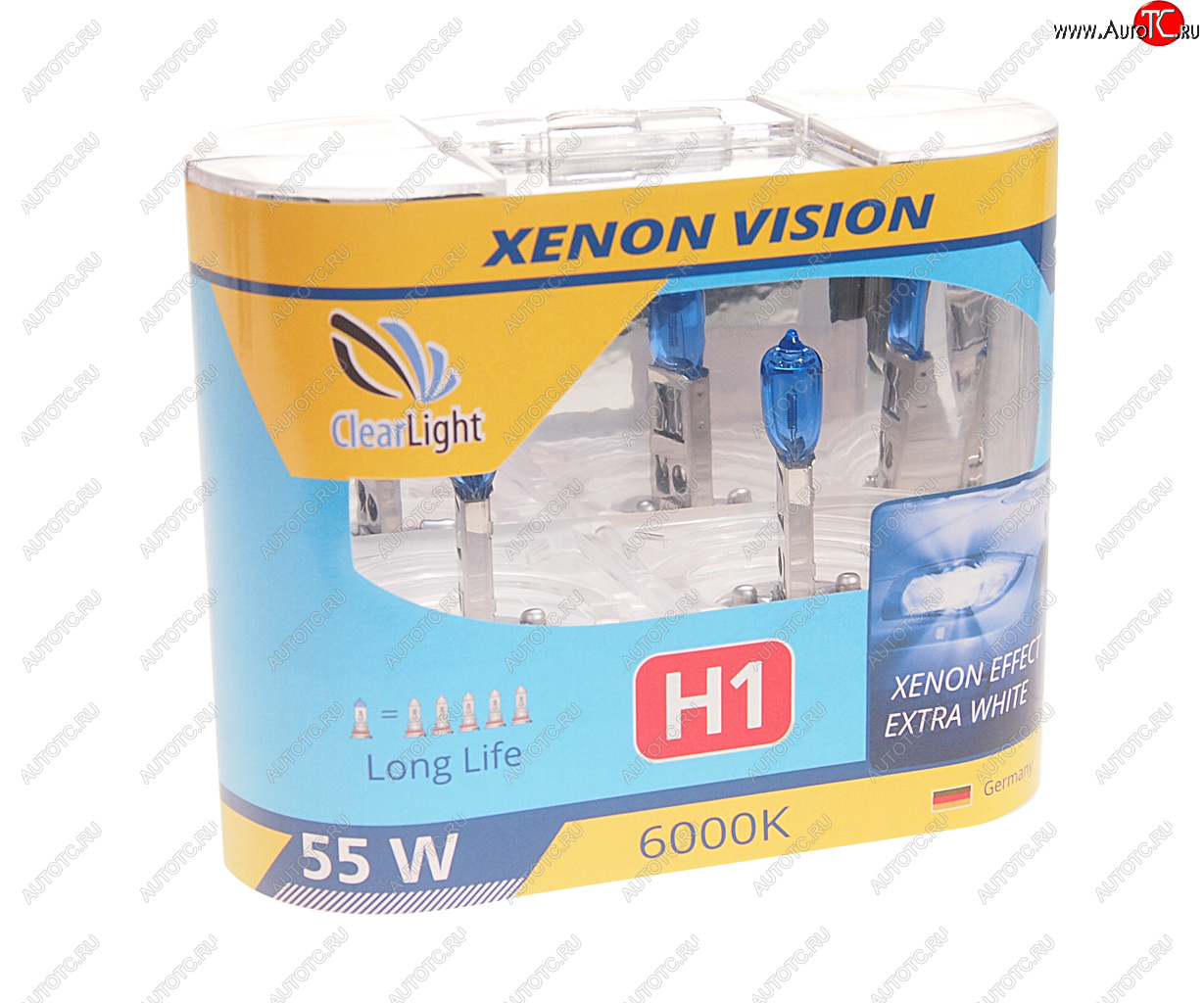 499 р. Лампа 12V H1 55W бокс (2шт.) Xenon Vision CLEARLIGHT CLEARLIGHT mlh1xv  с доставкой в г. Пермь
