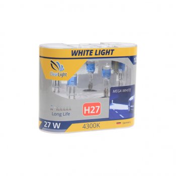 599 р. Лампа 12V H27 27W бокс (2шт.) White Light CLEARLIGHT CLEARLIGHT mlh27wl  с доставкой в г. Пермь. Увеличить фотографию 1