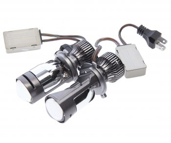 4 199 р. Лампа светодиодная 12V H4 P43t с линзой (2шт.) OPTIMA OPTIMA ml-h4-40  с доставкой в г. Пермь. Увеличить фотографию 1