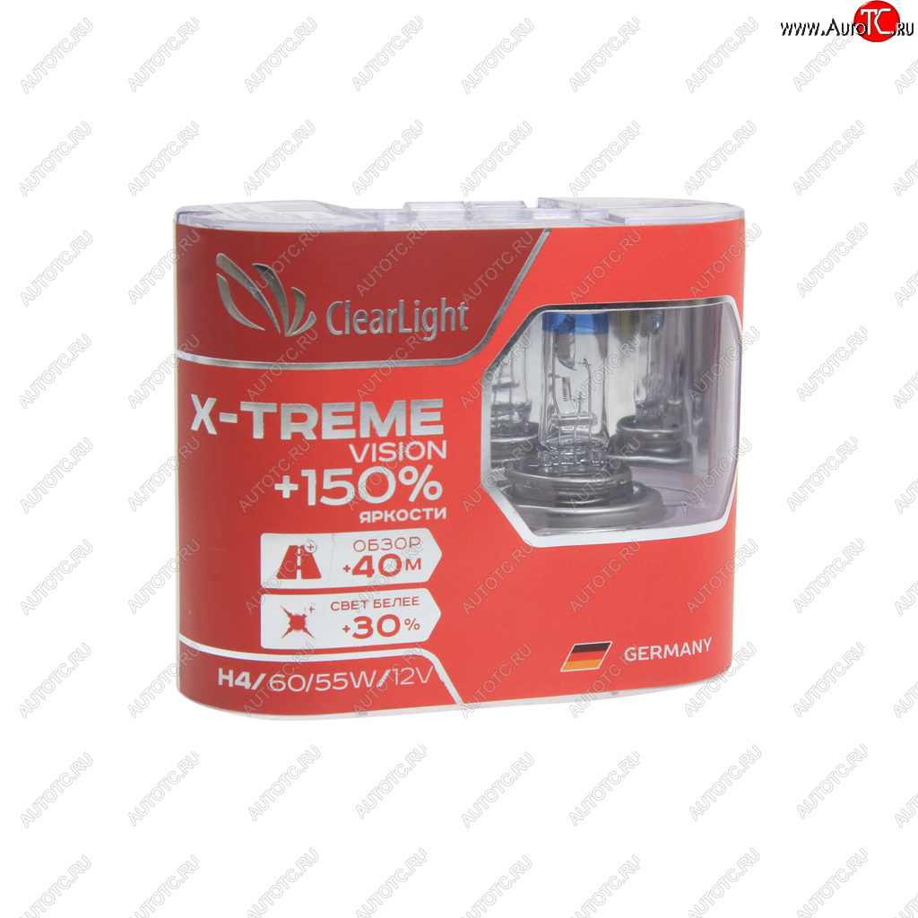 989 р. Лампа 12V H4 6055W P43t +150% бокс (2шт.) X-treme Vision CLEARLIGHT CLEARLIGHT mlh4xtv150  с доставкой в г. Пермь