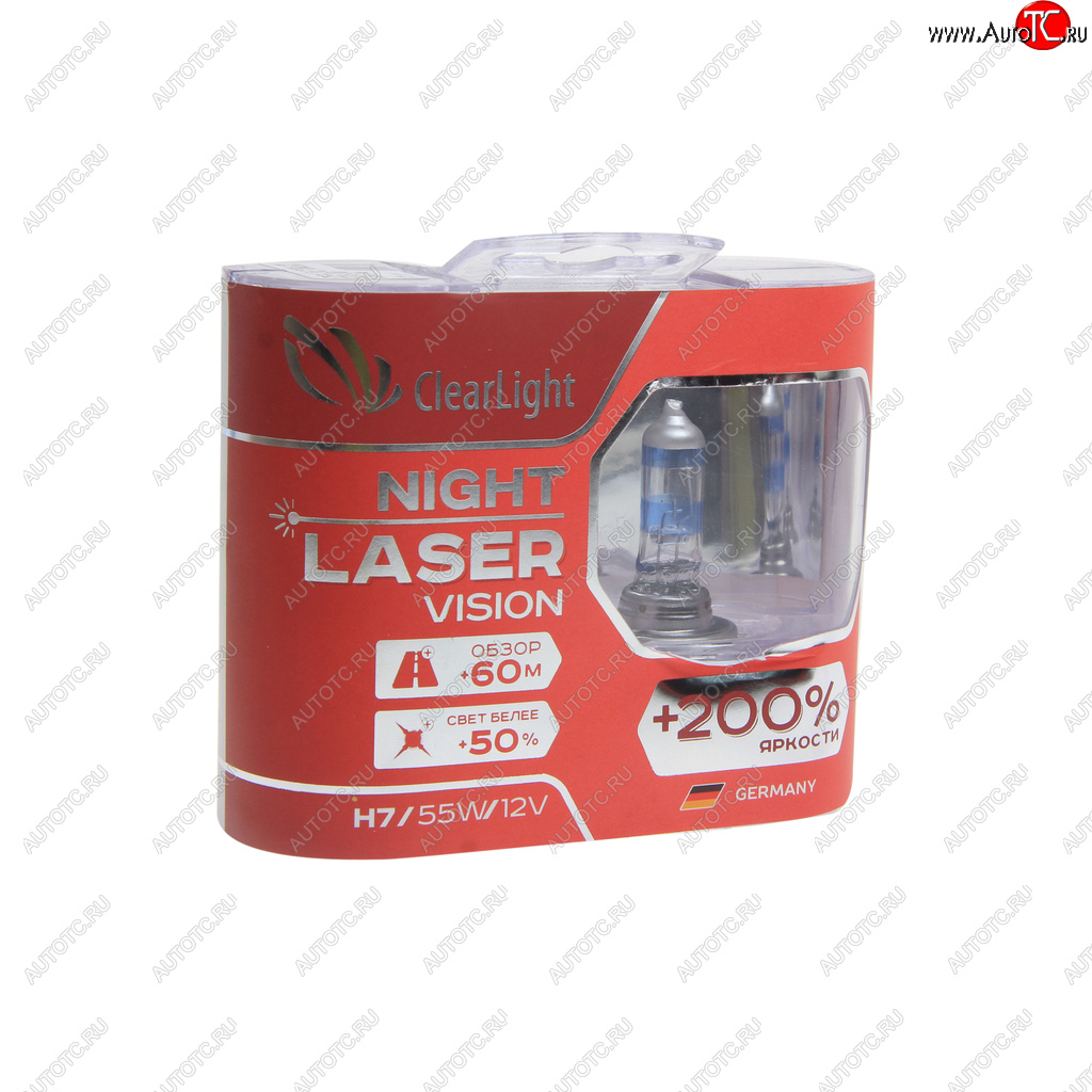 1 089 р. Лампа 12V H7 55W +200% (2шт.) Night Laser Vision CLEARLIGHT Honda Mobilio 2 DD4,DD5 1-ый рестайлинг (2017-2019)  с доставкой в г. Пермь