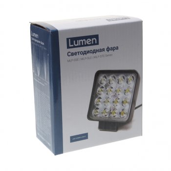 1 539 р. Фара рабочего света 106x106x40мм 48Вт (16 светодиодов) IP67 Super Slim Flood LUMEN LUMEN mlp-sse48ws-2418f  с доставкой в г. Пермь. Увеличить фотографию 4