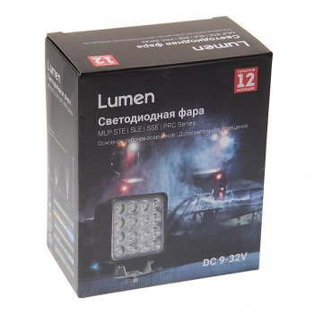 1 369 р. Фара рабочего света 125x110x50мм 27Вт (9 светодиодов) IP68 Standart Flood LUMEN LUMEN mlp-ste27ws1262f  с доставкой в г. Пермь. Увеличить фотографию 3