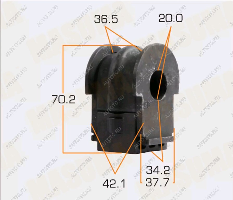 469 р. Втулка стабилизатора NISSAN Teana (L33R) (14-) (2.53.5) заднего MASUMA MASUMA mp-1251  с доставкой в г. Пермь