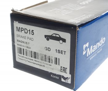 1 189 р. Колодки тормозные передние (4шт.) MANDO Chevrolet Epica V250 (2006-2012)  с доставкой в г. Пермь. Увеличить фотографию 3