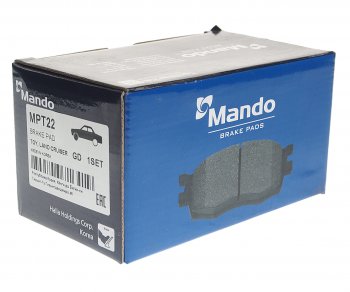1 449 р. Колодки тормозные передние (4шт.) MANDO Toyota Tacoma N200 PickUp AccessCab дорестайлинг (2004-2011)  с доставкой в г. Пермь. Увеличить фотографию 2