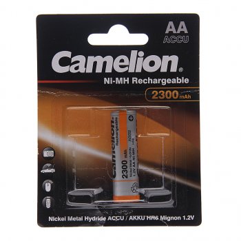 Батарейка AA HR6 1.2V аккумулятор Ni-MH 2300mAh блистер 2шт. (цена за 1шт.) CAMELION CAMELION nh-aa2300bp2