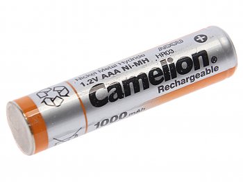 Батарейка AAA HR03 1.2V аккумулятор Ni-MH 1000mAh блистер 2шт. (цена за 1шт.) CAMELION CAMELION nh-aaa1000bp2