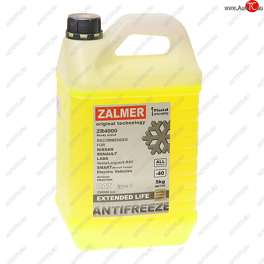 1 279 р. Антифриз желтый -40C ZR4000 NR OAT 5кг ZALMER ZALMER nr40y005  с доставкой в г. Пермь