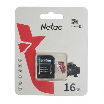 329 р. Карта памяти 16GB MicroSD class 10 + SD адаптер NETAC NETAC nt02p500eco-016g-r  с доставкой в г. Пермь. Увеличить фотографию 1