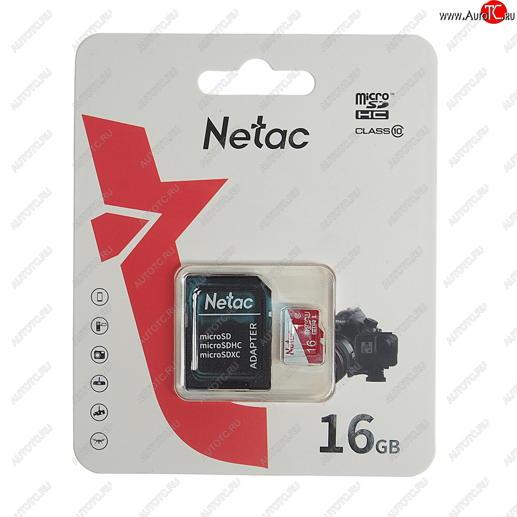 329 р. Карта памяти 16GB MicroSD class 10 + SD адаптер NETAC NETAC nt02p500eco-016g-r  с доставкой в г. Пермь