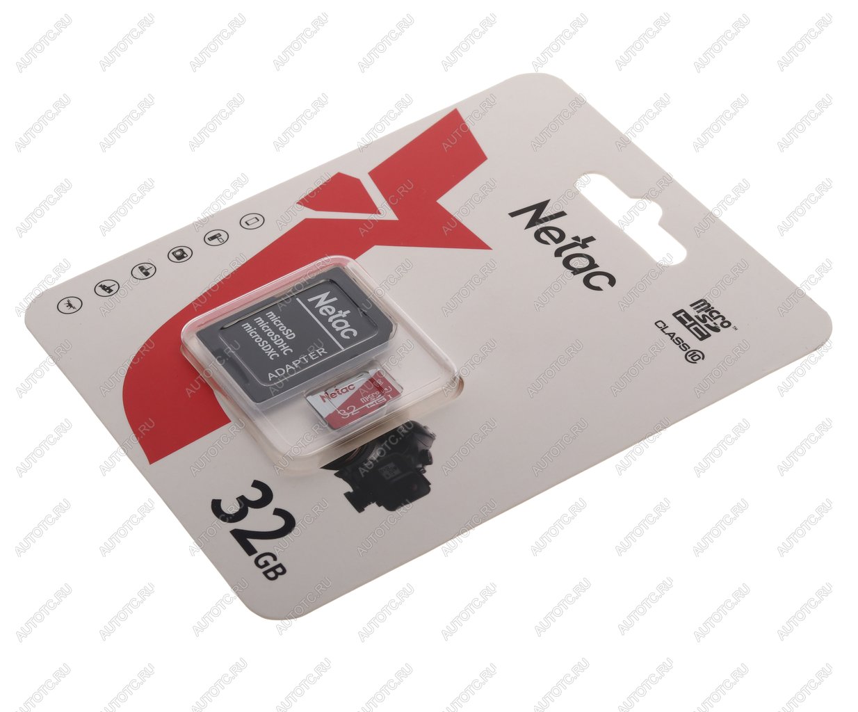 419 р. Карта памяти 32GB MicroSD class 10 + SD адаптер NETAC NETAC nt02p500eco-032g-r  с доставкой в г. Пермь