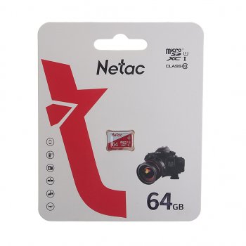 439 р. Карта памяти 64GB MicroSD class 10 NETAC NETAC nt02p500eco-064g-s  с доставкой в г. Пермь. Увеличить фотографию 1