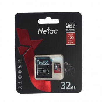 449 р. Карта памяти 32GB MicroSD class 10 + SD адаптер NETAC NETAC nt02p500pro-032g-r NETAC nt02p500pro-032g-r  с доставкой в г. Пермь. Увеличить фотографию 1