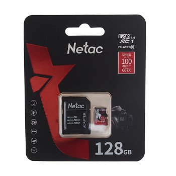 849 р. Карта памяти 128GB MicroSD class 10 + SD адаптер NETAC NETAC nt02p500pro-128g-r NETAC nt02p500pro-128g-r  с доставкой в г. Пермь. Увеличить фотографию 1