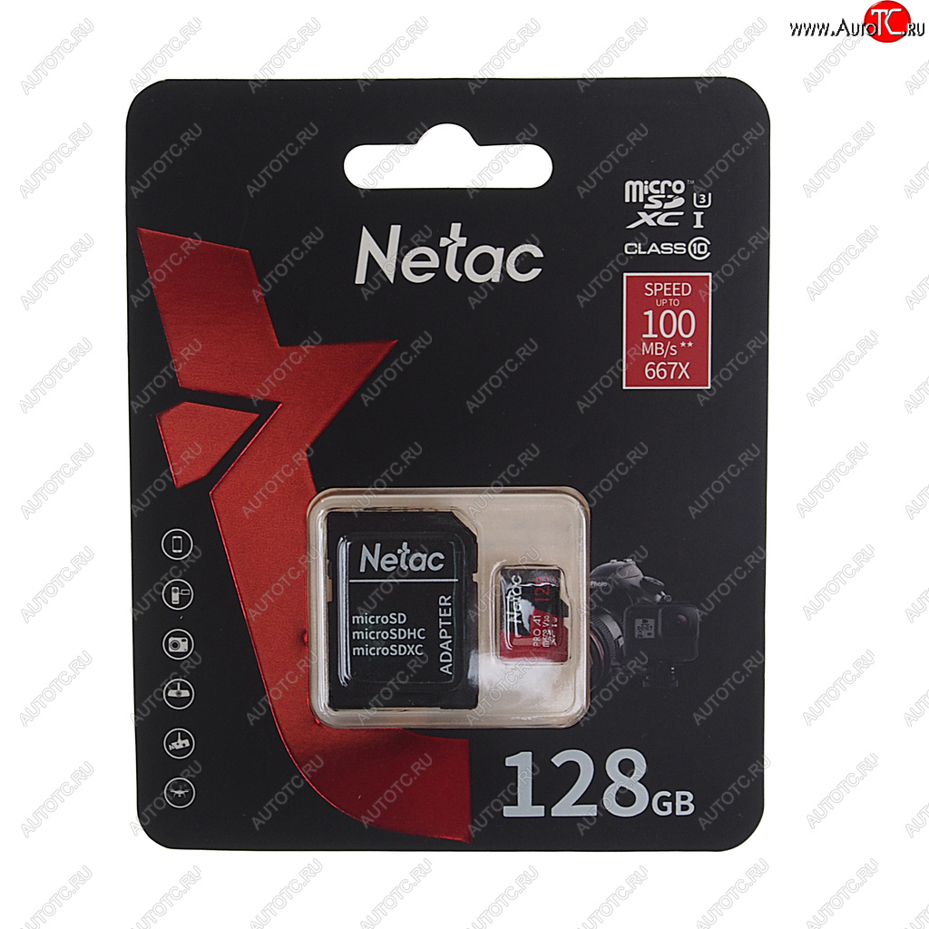 849 р. Карта памяти 128GB MicroSD class 10 + SD адаптер NETAC NETAC nt02p500pro-128g-r NETAC nt02p500pro-128g-r  с доставкой в г. Пермь