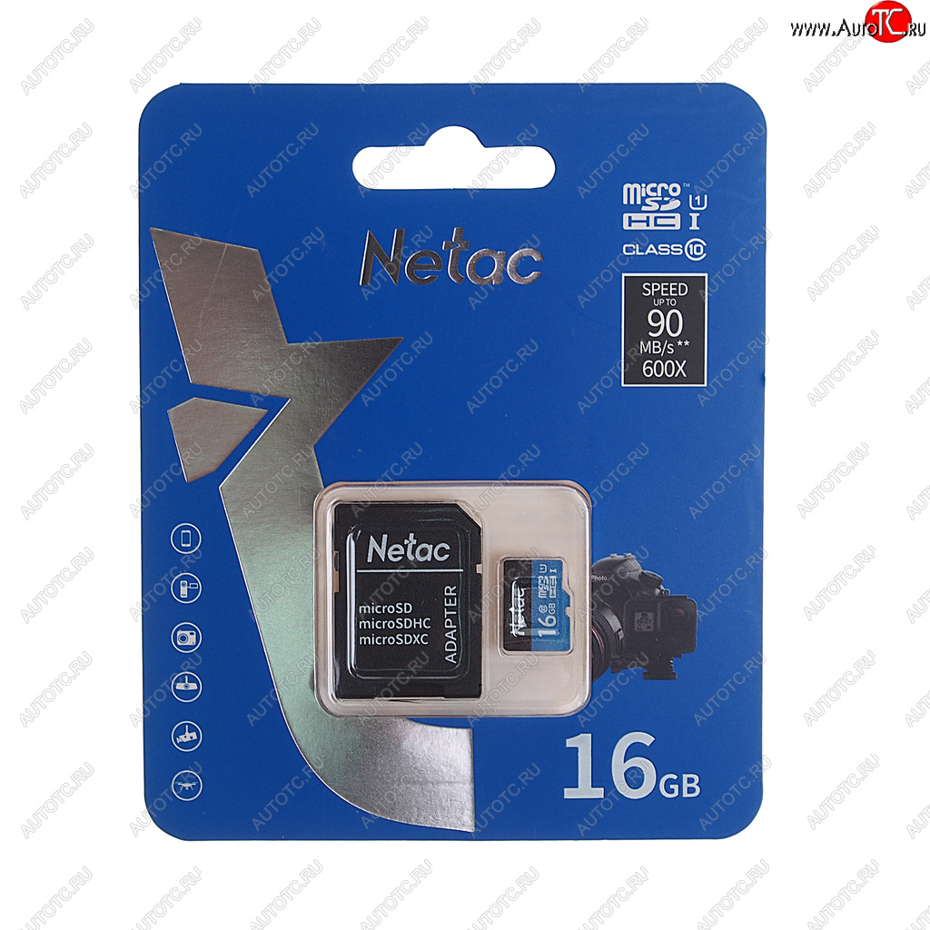 329 р. Карта памяти 16GB MicroSD class 10 + SD адаптер NETAC NETAC nt02p500stn-016g-r  с доставкой в г. Пермь