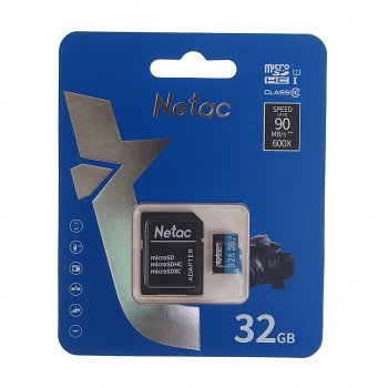 389 р. Карта памяти 32GB MicroSD class 10 + SD адаптер NETAC NETAC nt02p500stn-032g-r  с доставкой в г. Пермь. Увеличить фотографию 1