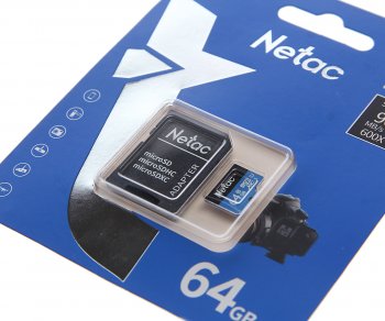 479 р. Карта памяти 64GB MicroSD class 10 + SD адаптер NETAC NETAC nt02p500stn-064g-r  с доставкой в г. Пермь. Увеличить фотографию 2