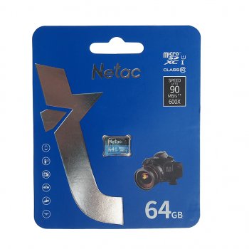 459 р. Карта памяти 64GB MicroSD class 10 NETAC NETAC nt02p500stn-064g-s  с доставкой в г. Пермь. Увеличить фотографию 1