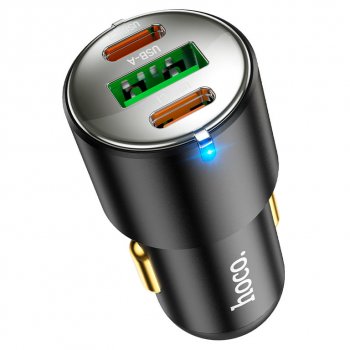 969 р. Устройство зарядное в прикуриватель 1USB + 2 Type C 12V HOCO HOCO nz6 black HOCO nz6 black  с доставкой в г. Пермь. Увеличить фотографию 2