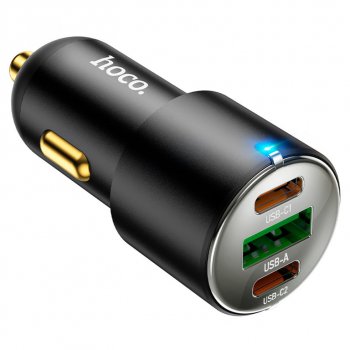 969 р. Устройство зарядное в прикуриватель 1USB + 2 Type C 12V HOCO HOCO nz6 black HOCO nz6 black  с доставкой в г. Пермь. Увеличить фотографию 4