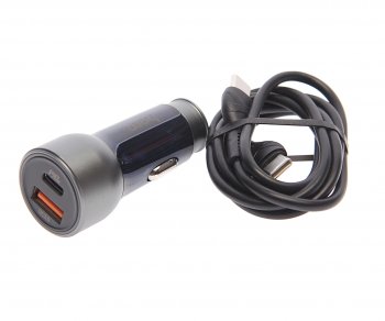 929 р. Устройство зарядное в прикуриватель 1USB 12V кабель USB Type C HOCO HOCO nz8 blue  с доставкой в г. Пермь. Увеличить фотографию 1