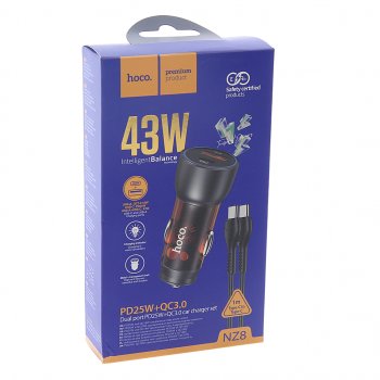 929 р. Устройство зарядное в прикуриватель 1USB 12V кабель USB Type C HOCO HOCO nz8 orange  с доставкой в г. Пермь. Увеличить фотографию 3